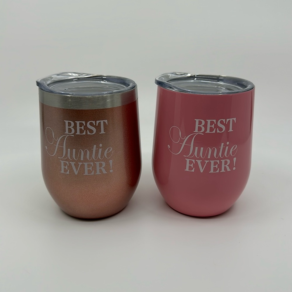 👩‍🦳👸 NEW BEST AUNTIE EVER ! Metal cup set of two